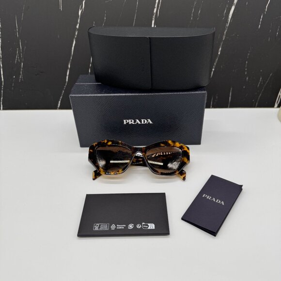 NEW PR07YS VAU6S1 PRADA HONEY HAVANA WOMEN PRADA SUNGLASSES PR 07YS - Picture 13 of 13